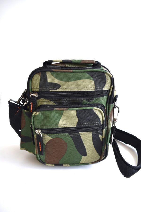 Cloth Messenger Bag W/5 Pockets & Adjustable Strap
